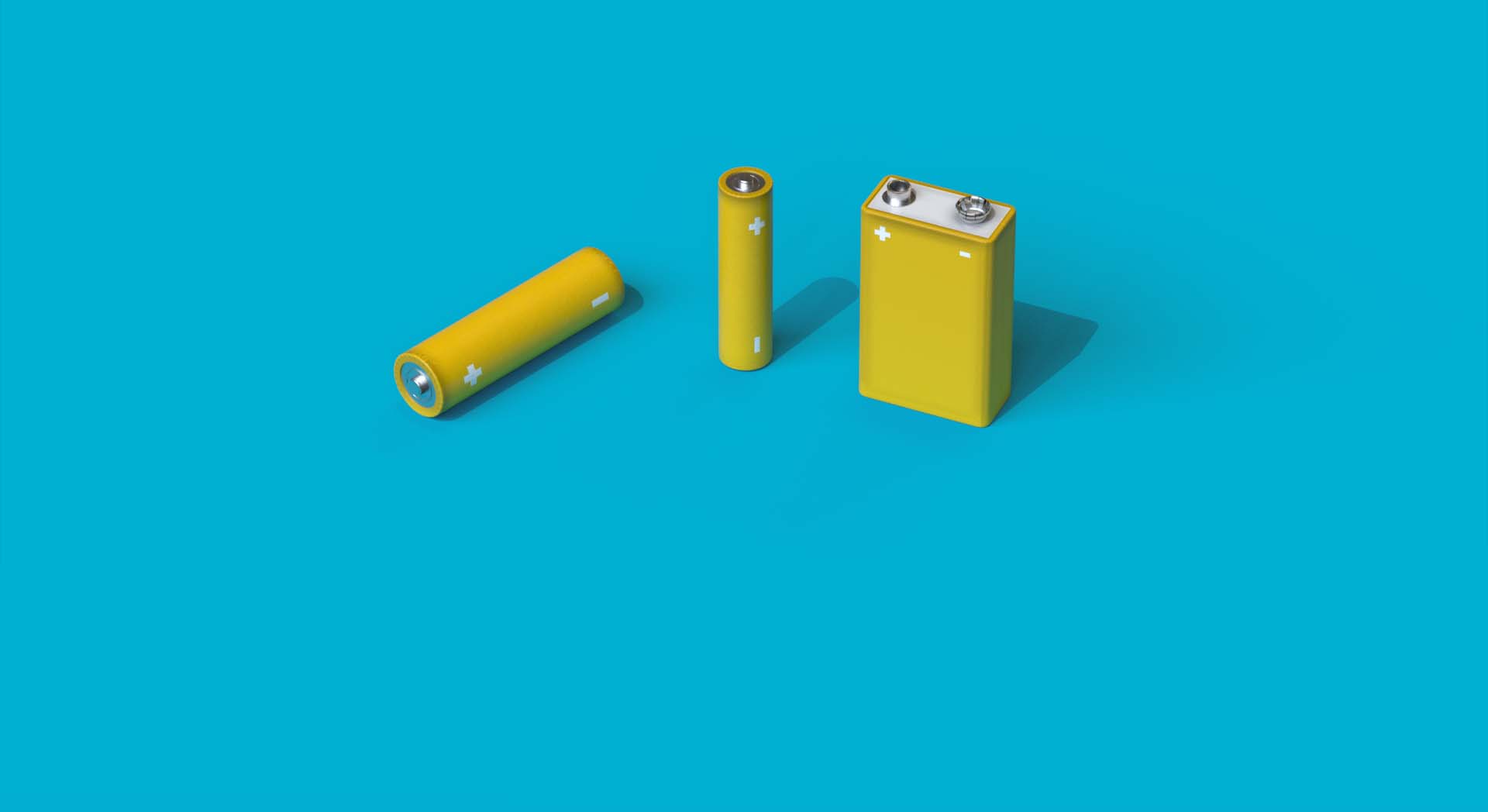 Illustration of different size disposable batteries