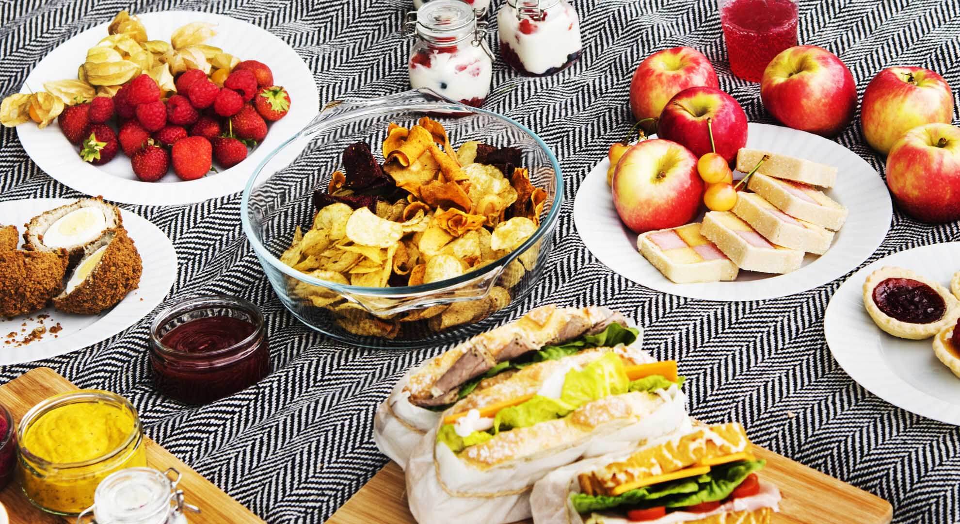 A selection of picnic food