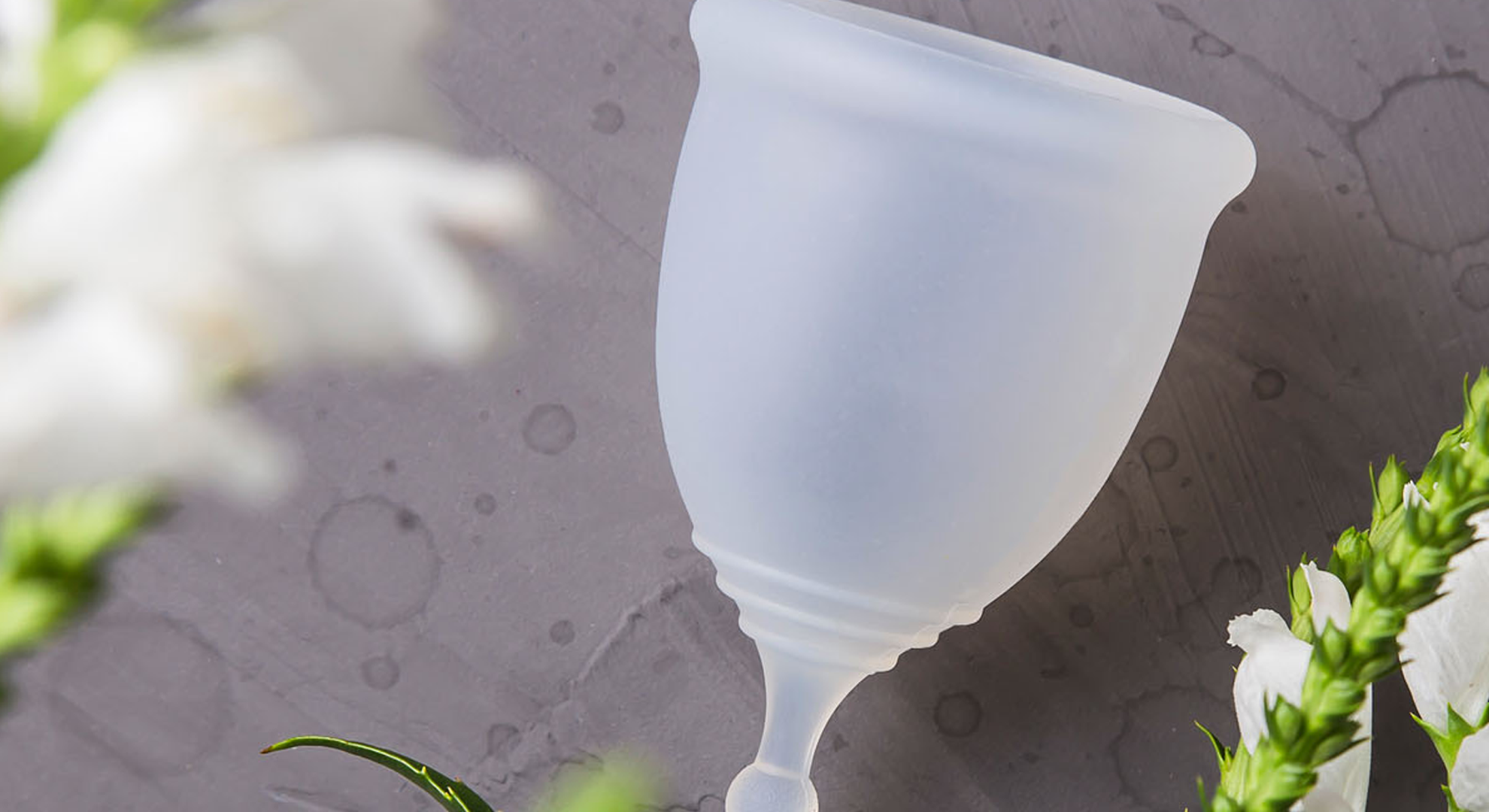 A reusable menstrual moon cup sanitary product