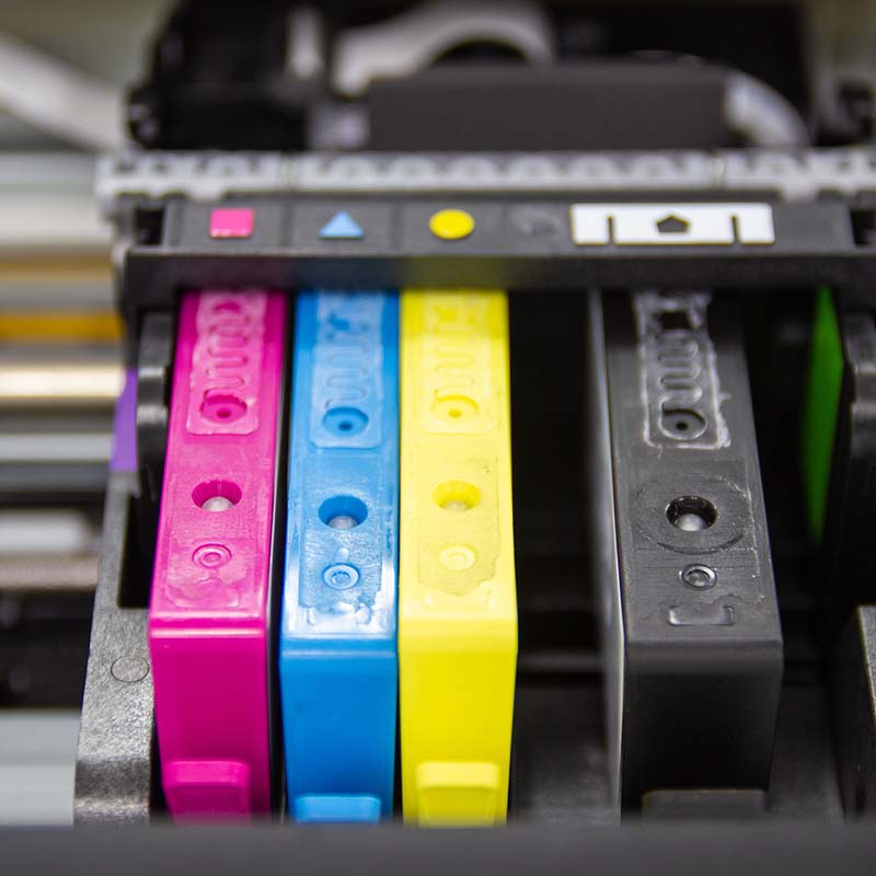 Ink cartridges in a printer