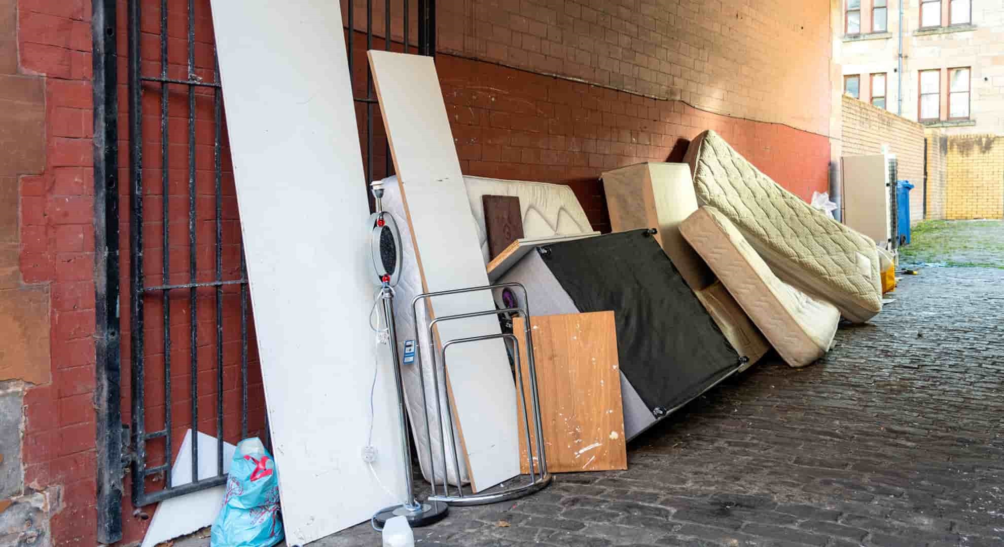 household items left on a street